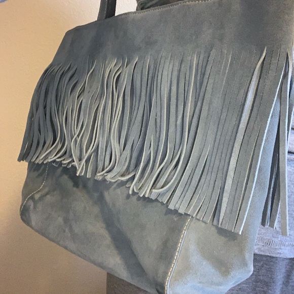 Miu Miu Handbags - Miu Miu blue suede fringe RARE Limited Edition bag